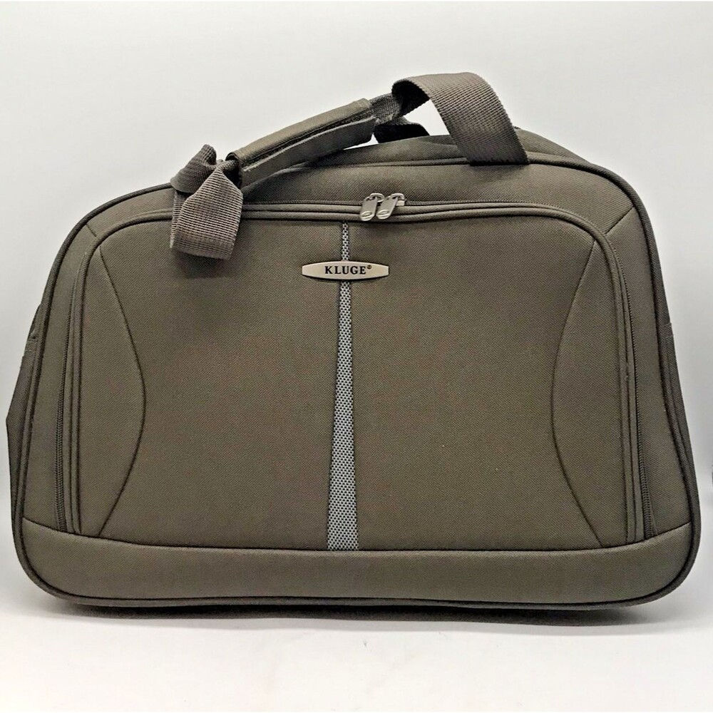 Kluge Brown Canvas Carry On Bag Travel Tote Weekender Duffle 18x12x8" Top Handle